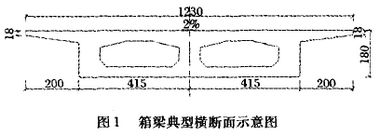 图1 箱梁典型横断面尔意图