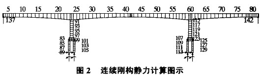 图2 连续刚构静力计算图示