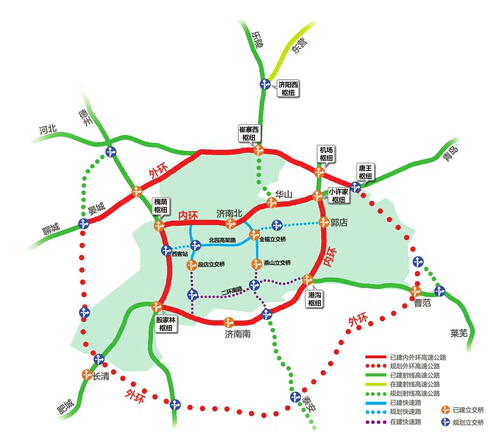 济南“两环十射”高速路规划首次亮相 绕城高速变内环